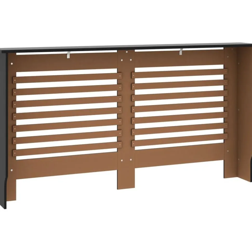 Lämpöpatterin suoja musta 152x19x81cm mdf