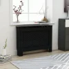 Lämpöpatterin suoja musta 112x19x81 cm mdf