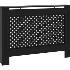 Lämpöpatterin suoja musta 112x19x81 cm mdf