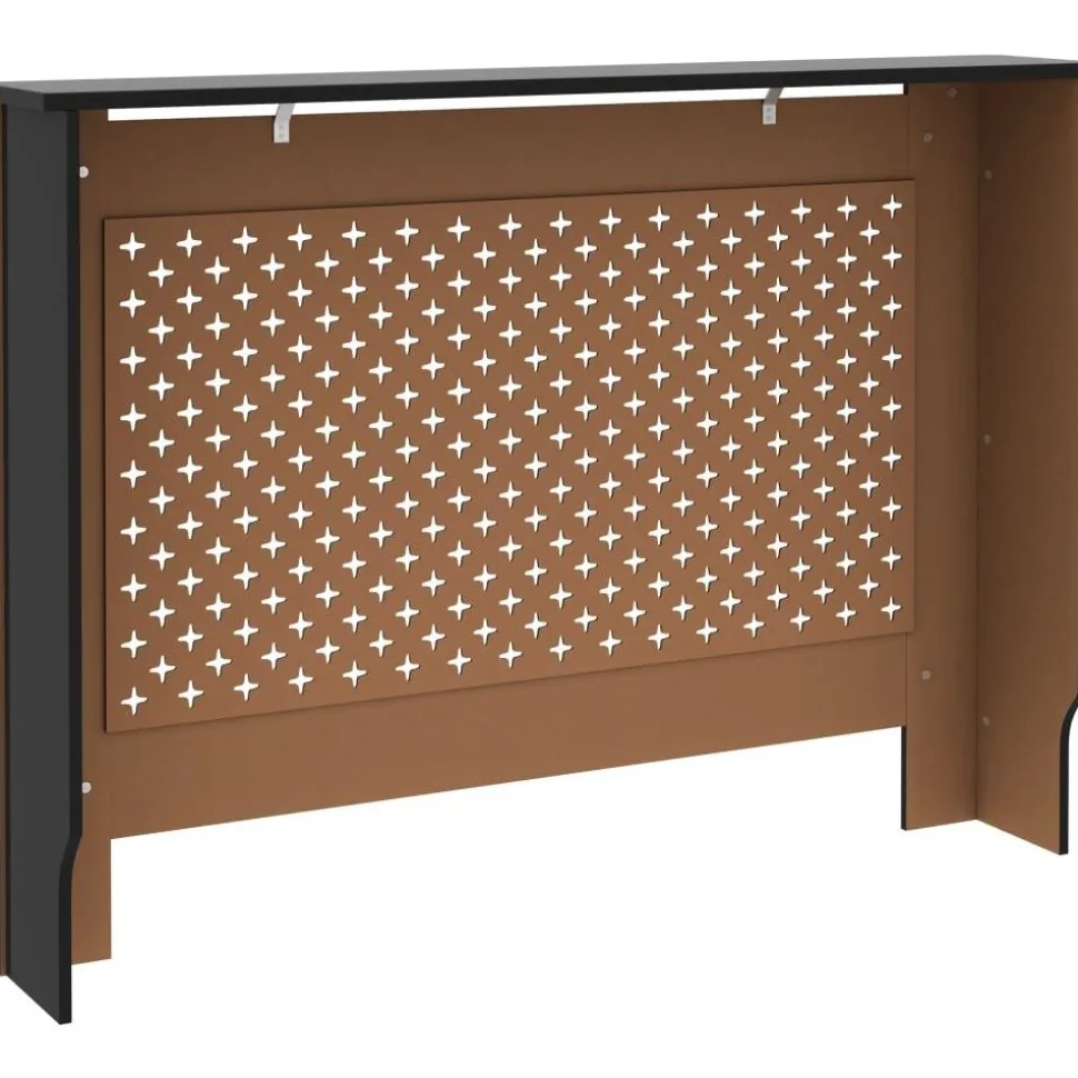 Lämpöpatterin suoja musta 112x19x81 cm mdf