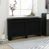 Lämpöpatterin suoja musta 152x19x81 cm mdf