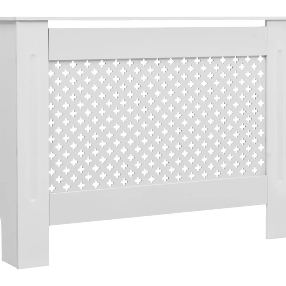 Lämpöpatterin suojat 2 kpl valkoinen 112x19x81,5cm mdf