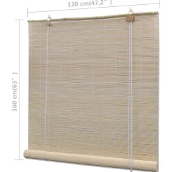 Luonnolliset bambu rullaverhot 2 kpl 120x160 cm