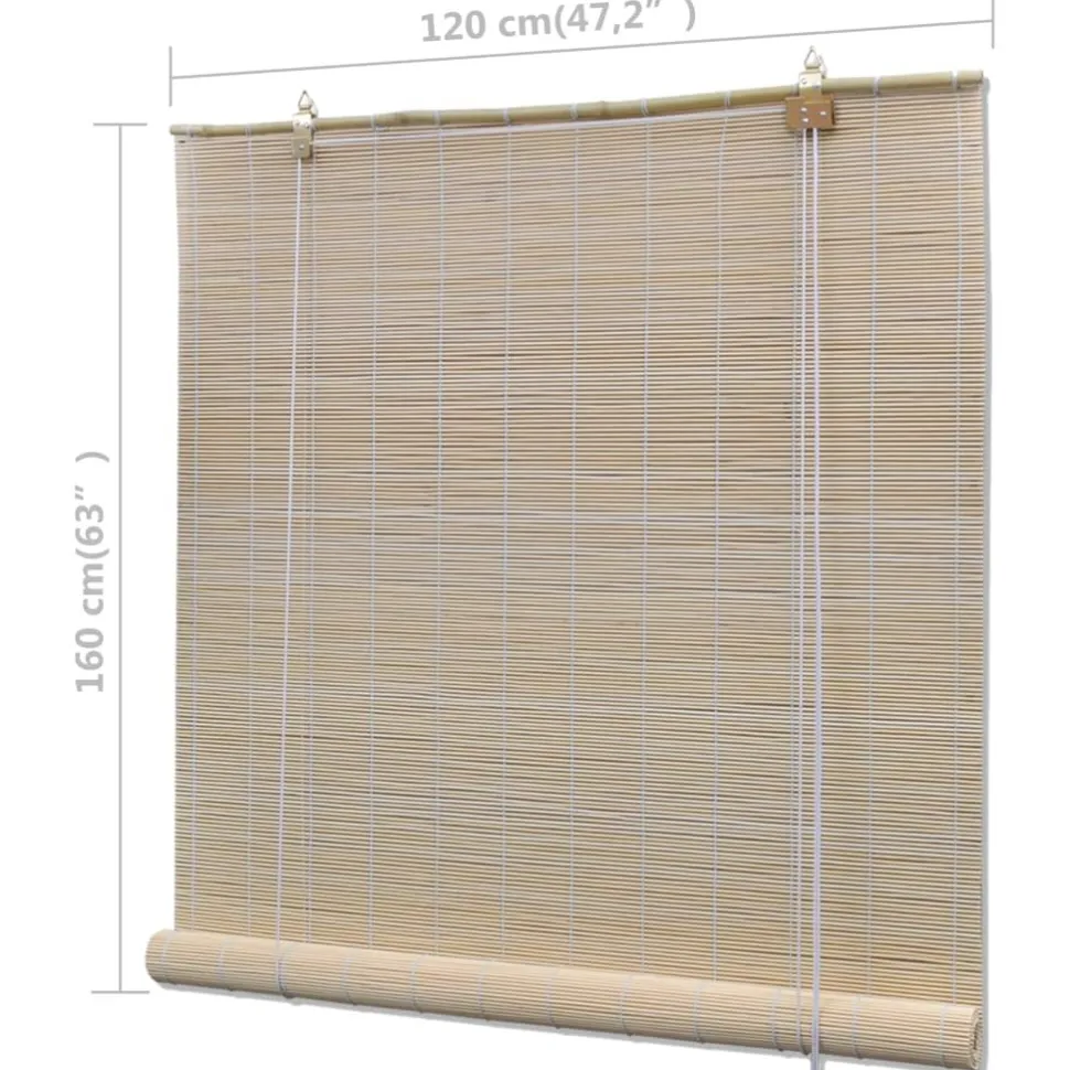 Luonnolliset bambu rullaverhot 2 kpl 120x160 cm