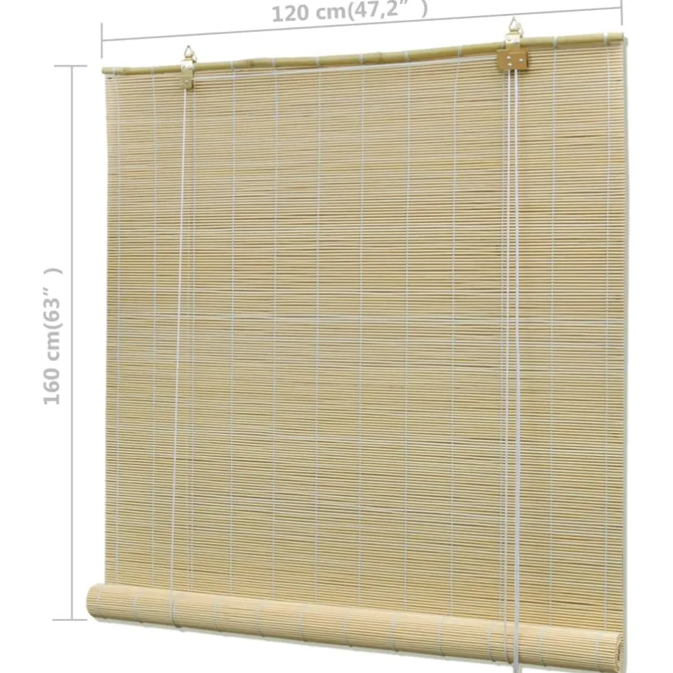 Luonnolliset bambu rullaverhot 80 x 160 cm