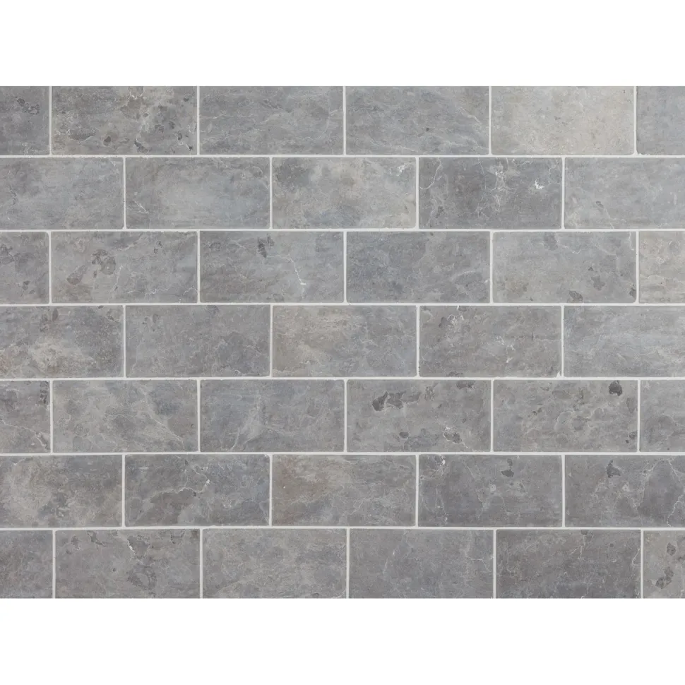 Luonnonkivilaatta Qualitystone Light Grey Marble Tile, 100x200mm