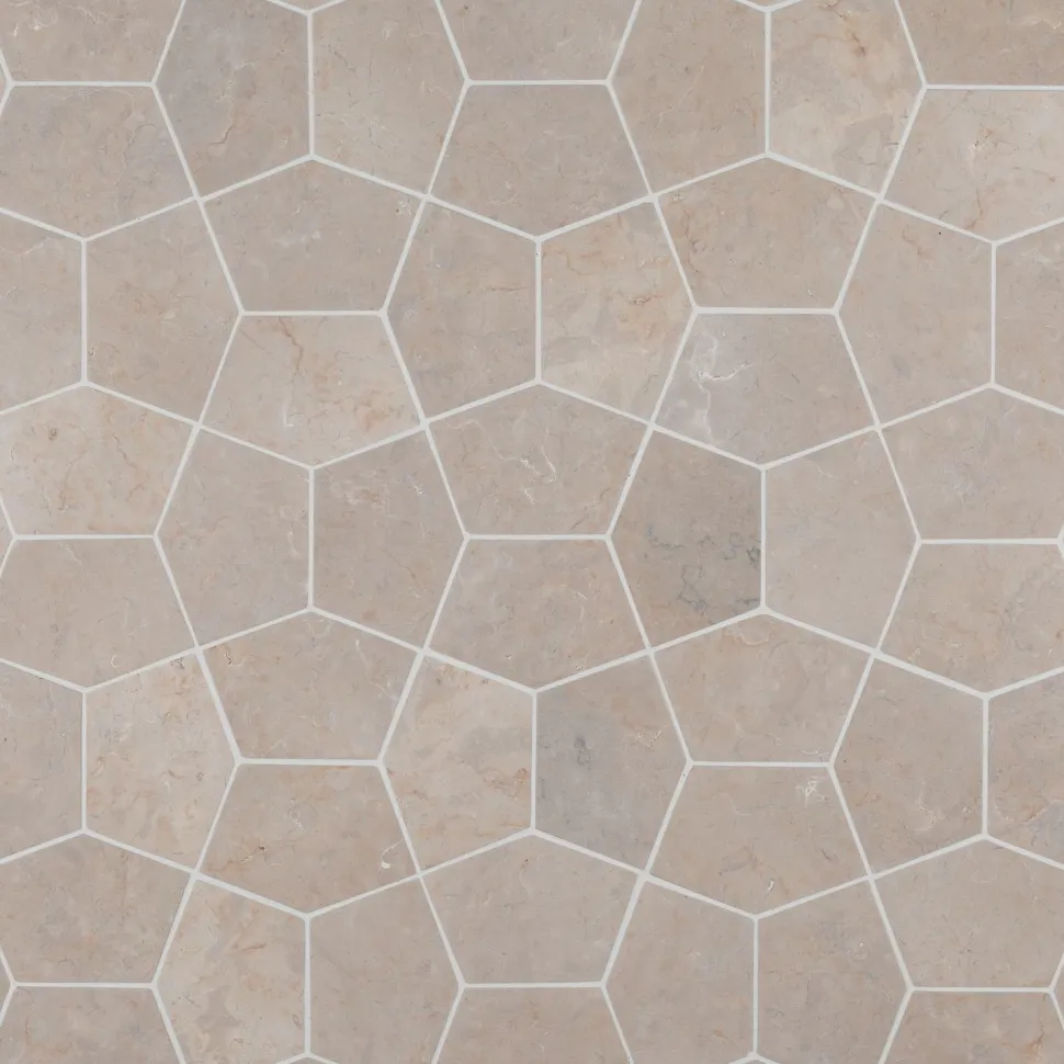 Luonnonkivilaatta Qualitystone Pentagon White, 150x100mm