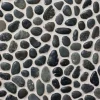 Luonnonkivimosaiikki Qualitystone Pebble Swarthy Black Small, Interlock, verkolla, 300x300 mm