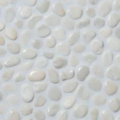 Luonnonkivimosaiikki Qualitystone Pebble White Small, Interlock, verkolla, 300x300 mm