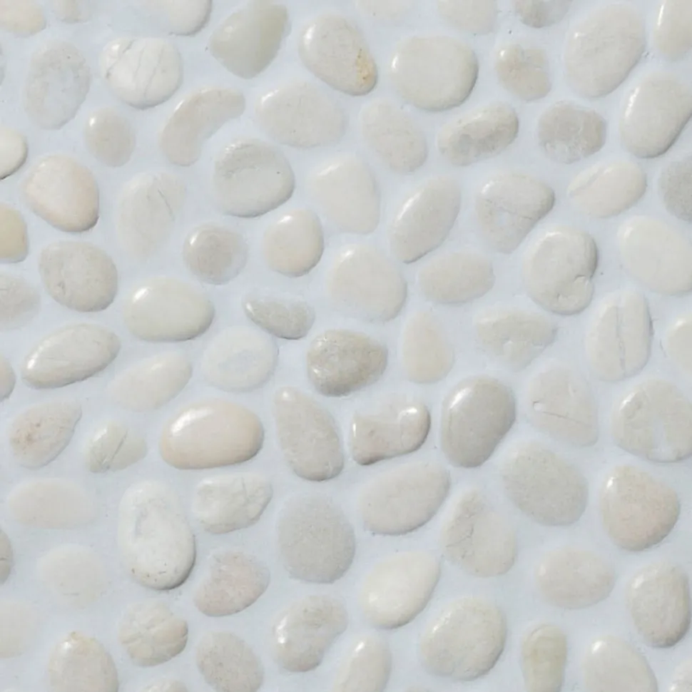 Luonnonkivimosaiikki Qualitystone Pebble White Small, Interlock, verkolla, 300x300 mm