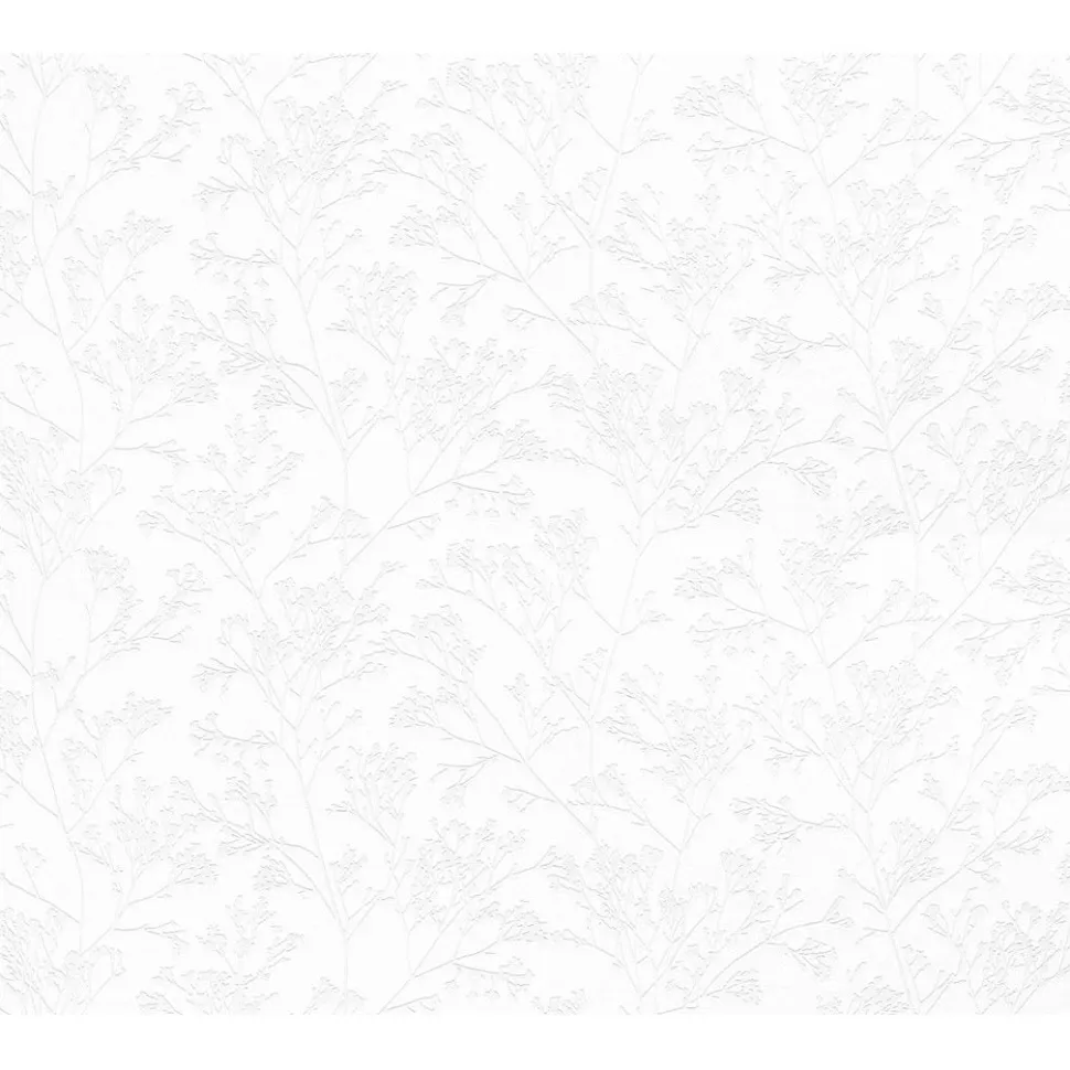 Maalattava tapetti Patent Decor Green 5722, 0,75x10,05m, kasvi, romanttinen, valkoinen
