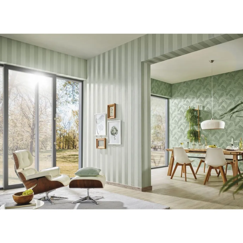 Maalattava tapetti Patent Decor Green 5732, 0,75x10,05m, kasvi, valkoinen
