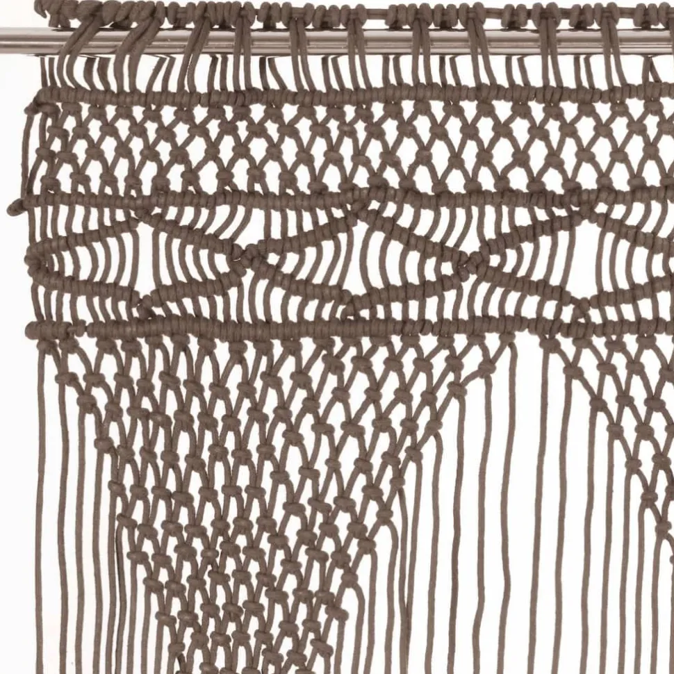 Macrame verho puuvilla harmaanruskea 140x240 cm