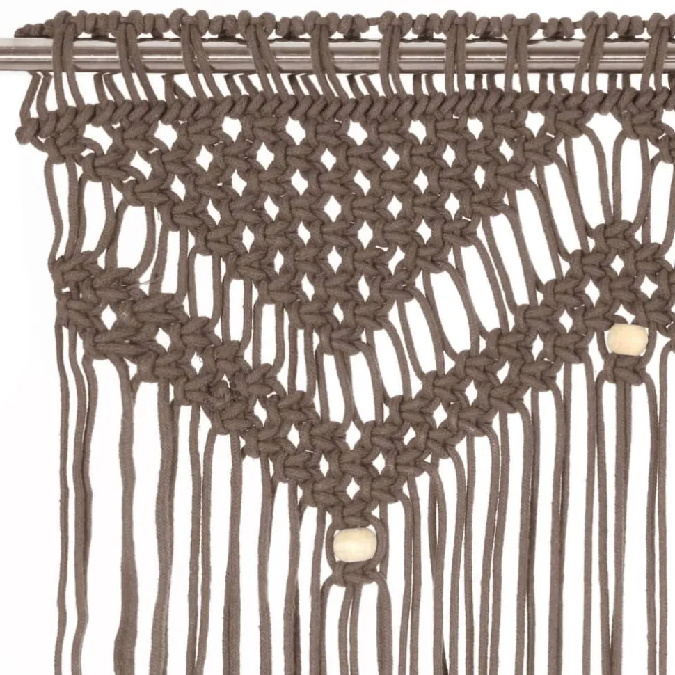 Macrame verho puuvilla harmaanruskea 140x240cm