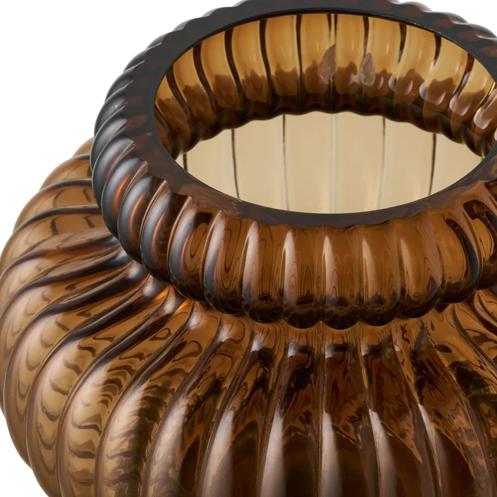 Maljakko House Nordic Vase, ø20x16cm, suupuhallettu lasi, ruskea