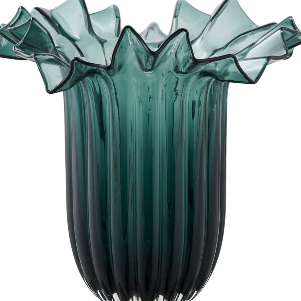 Maljakko House Nordic Vase, ø25x30cm, suupuhallettu lasi, tummanvihreä
