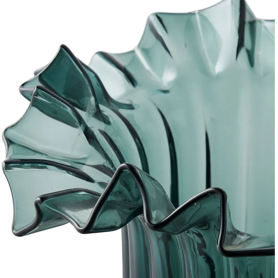 Maljakko House Nordic Vase, ø25x30cm, suupuhallettu lasi, tummanvihreä