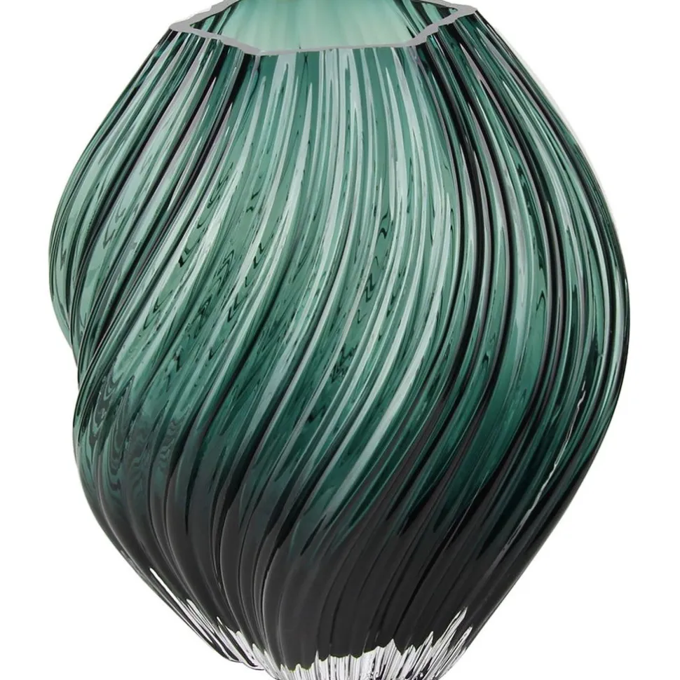Maljakko House Nordic Vase, ø19x23cm, suupuhallettu lasi, tummanvihreä