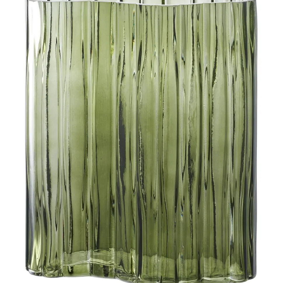 Maljakko House Nordic Vase, 21x12x26.5cm, vihreä lasi