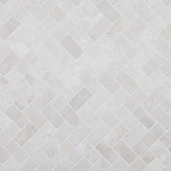 Marmorimosaiikki Qualitystone Herringbone White, 30 x 60 mm
