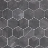 Marmorimosaiikki Qualitystone Hexagon Gray, verkolla, 60 x 60 mm
