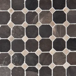 Marmorimosaiikki Qualitystone Classic Gray-White, verkolla, 50x50/10x10 mm