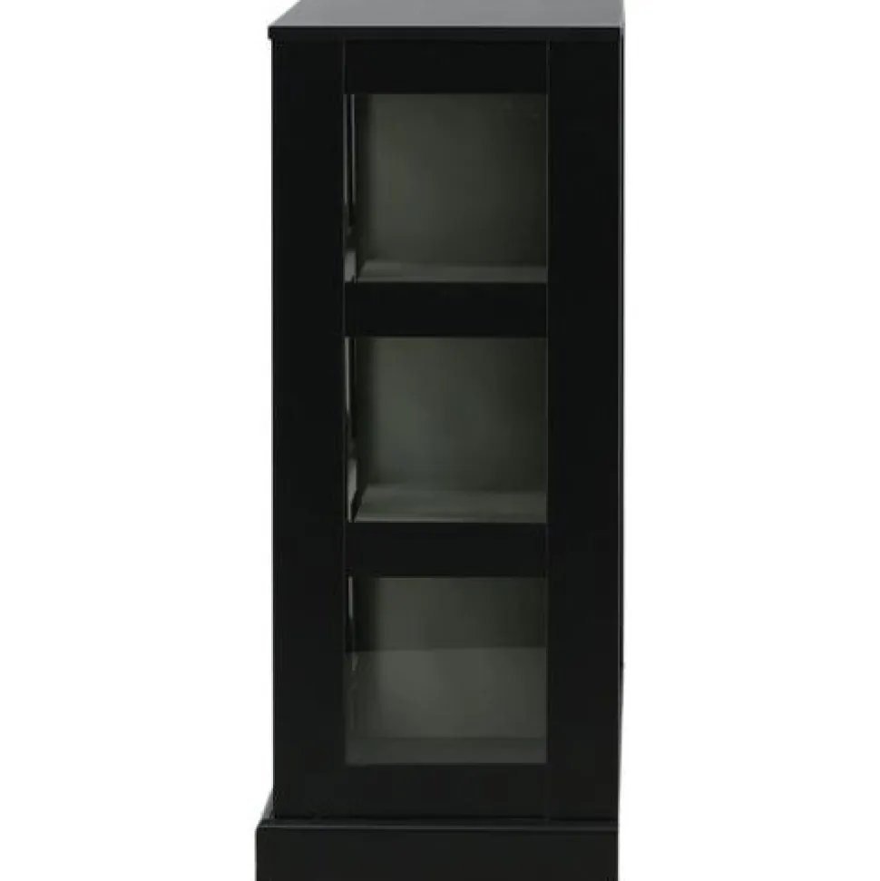 Matala vitriinikaappi liukuovilla Venture Home Lock, 120x40x95cm, musta