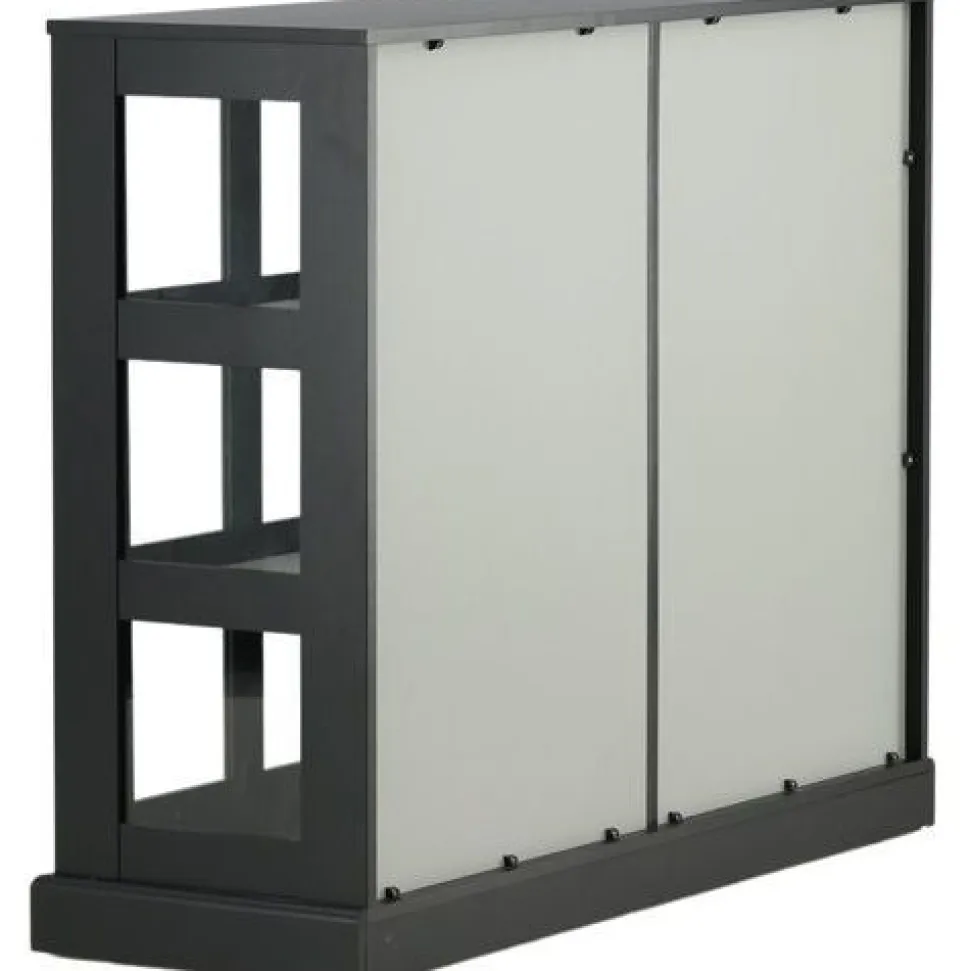 Matala vitriinikaappi liukuovilla Venture Home Lock, 120x40x95cm, musta