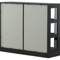 Matala vitriinikaappi liukuovilla Venture Home Lock, 120x40x95cm, musta