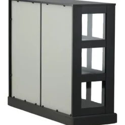 Matala vitriinikaappi liukuovilla Venture Home Lock, 120x40x95cm, musta