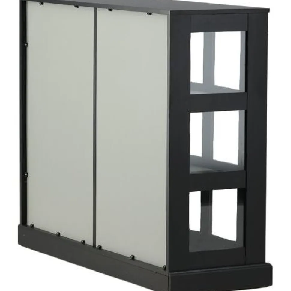 Matala vitriinikaappi liukuovilla Venture Home Lock, 120x40x95cm, musta