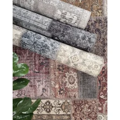 Matto Benina Patchwork ruskea monivärinen