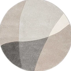 Matto Home4You DIXIE CARVED-1, Ø90 cm, harmaa/beige, monivärinen