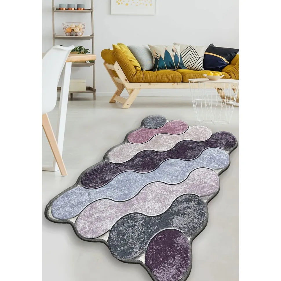 Matto Linento Circle 10 80x120cm sininen/beige