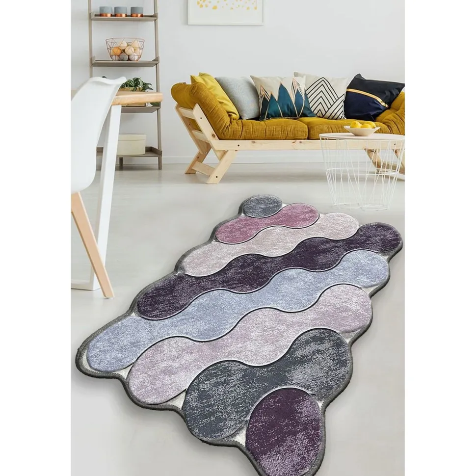 Matto Linento Circle 10 80x120cm sininen/beige