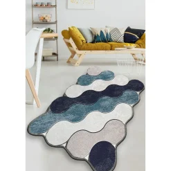 Matto Linento Circle 10 80x120cm sininen/beige