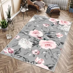 Matto Linento Floora 160x230cm vaaleanpunainen/harmaa