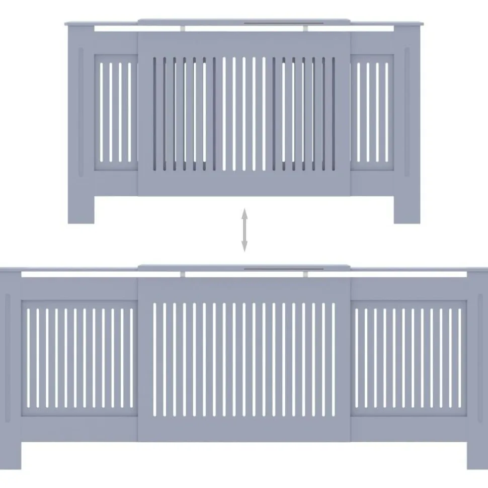 Mdf lämpöpatterin suoja harmaa 205cm