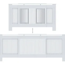 Mdf lämpöpatterin suoja valkoinen 205cm
