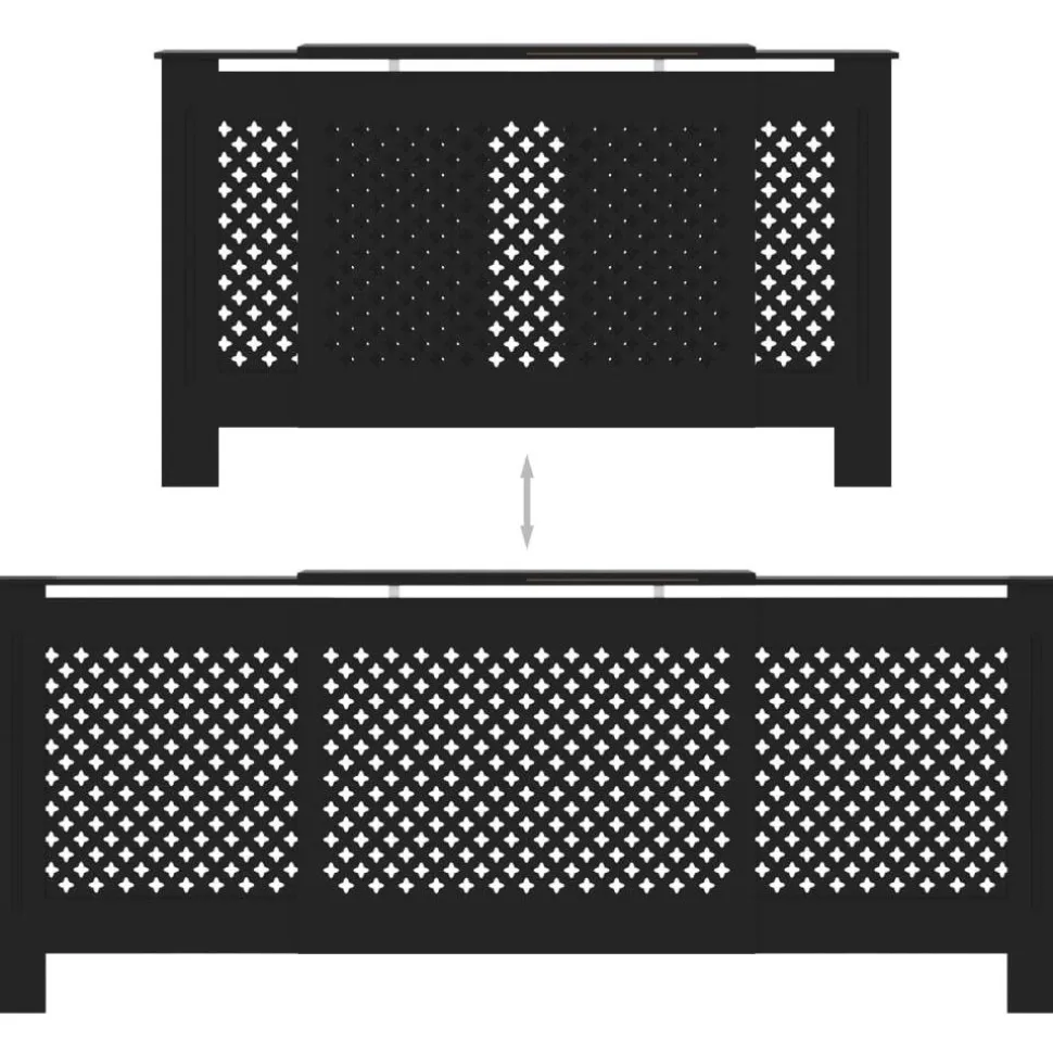 Mdf lämpöpatterin suoja musta 205 cm