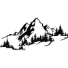 Metallinen seinäkoriste Linento Mountain 3, musta
