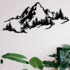 Metallinen seinäkoriste Linento Mountain 3, musta