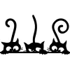 Metallinen seinäkoriste Linento Cat 5, musta