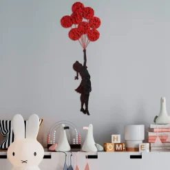 Metallinen seinäkoriste Linento Banksy 11-1, punainen/musta