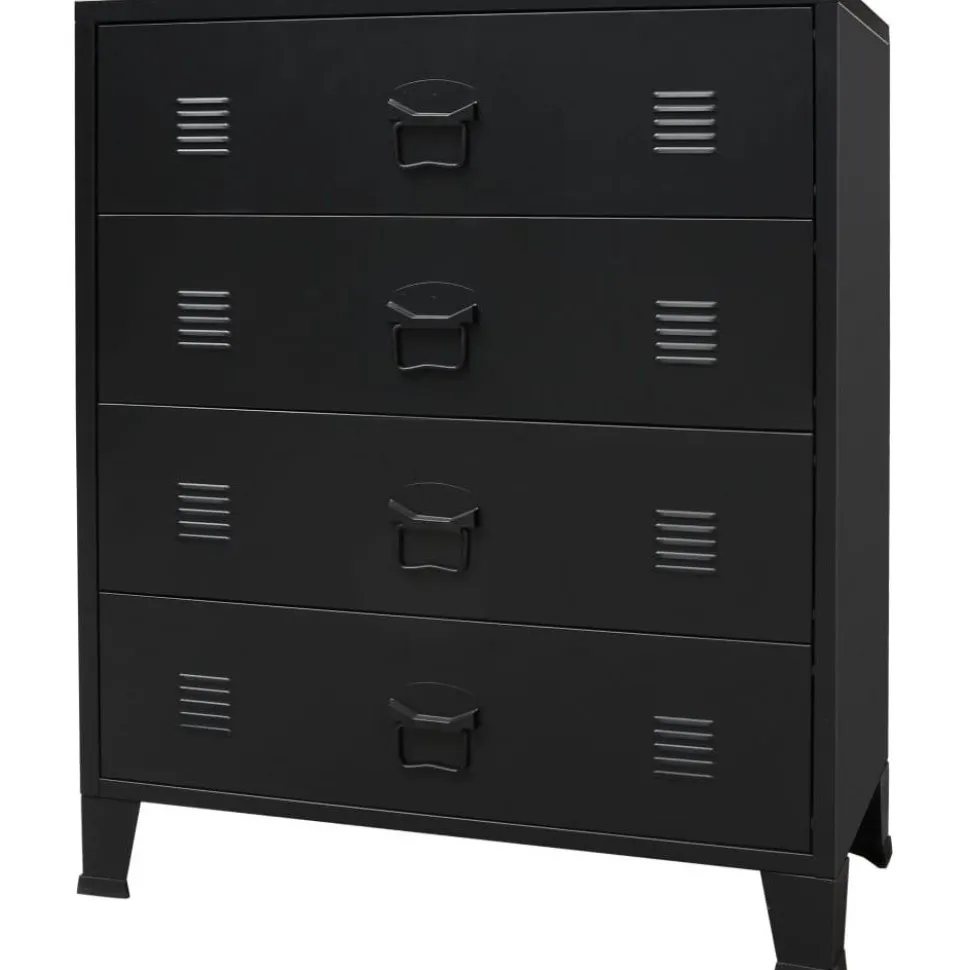 Metallinen lipasto teollinen tyyli 78x40x93 cm musta