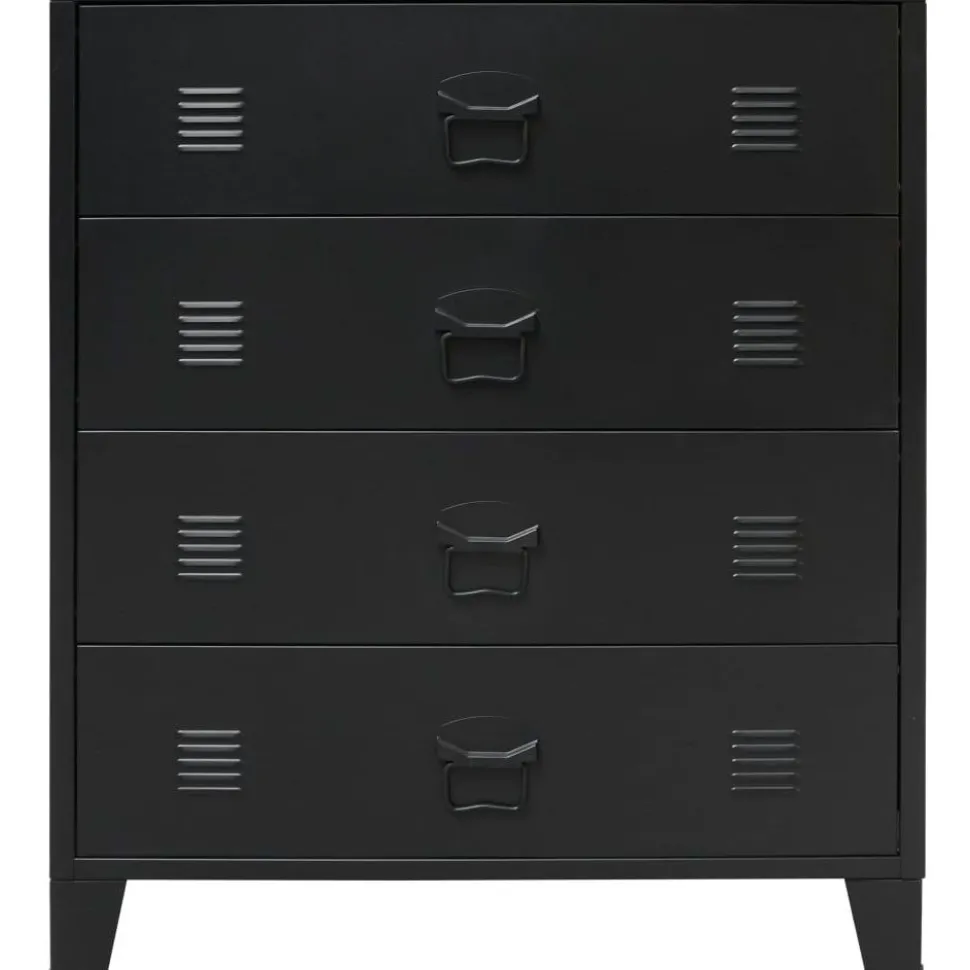 Metallinen lipasto teollinen tyyli 78x40x93 cm musta