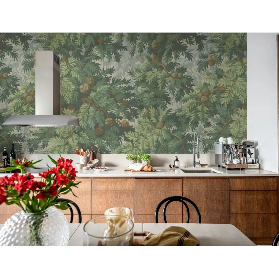 Metsätapetti Rebel Walls Spruce Forest vihreä, mittatilaus, non-woven