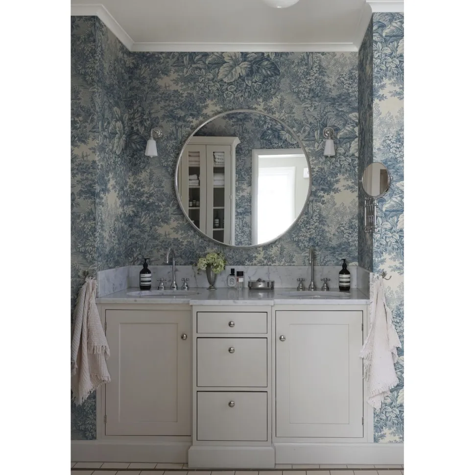 Metsätapetti Sandberg Forest Toile sininen, mittatilaus, non-woven