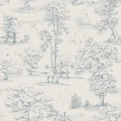 Metsätapetti Sandberg Montfort, non-woven, metsä, grafiitti