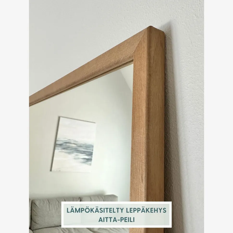 Mittatilauspeili Suomen Lasitehdas, puukehyksillä